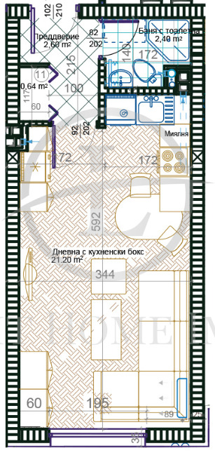 Продаја  Студио Пловдив , Христо Смирненски , 38 м2 | 21135759 - слика [5]