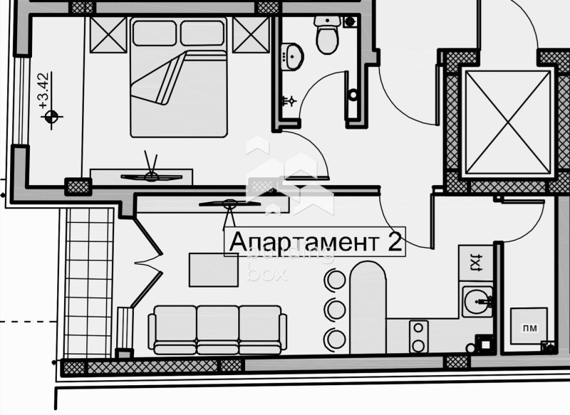 Zu verkaufen  1 Schlafzimmer Plowdiw , Hristo Smirnenski , 60 qm | 16252578 - Bild [2]