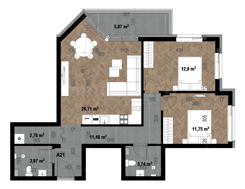 Продава 3-СТАЕН, гр. София, Кръстова вада, снимка 2 - Апартаменти - 52483050