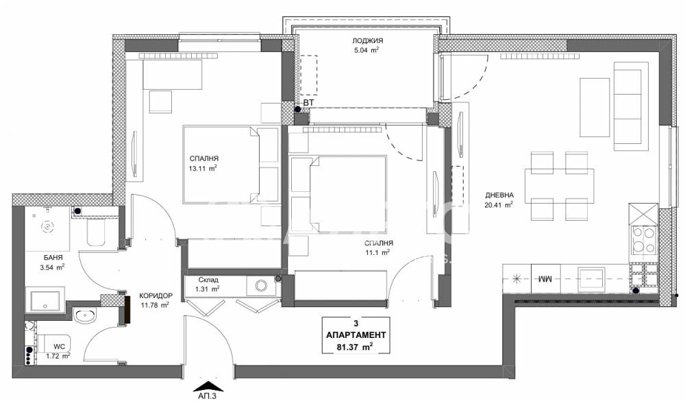 Продава 3-СТАЕН, гр. София, Обеля 2, снимка 3 - Апартаменти - 54065747