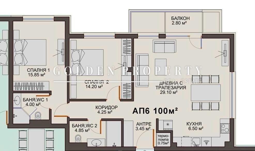 Продава 3-СТАЕН, гр. София, в.з.Малинова долина, снимка 3 - Апартаменти - 53629868