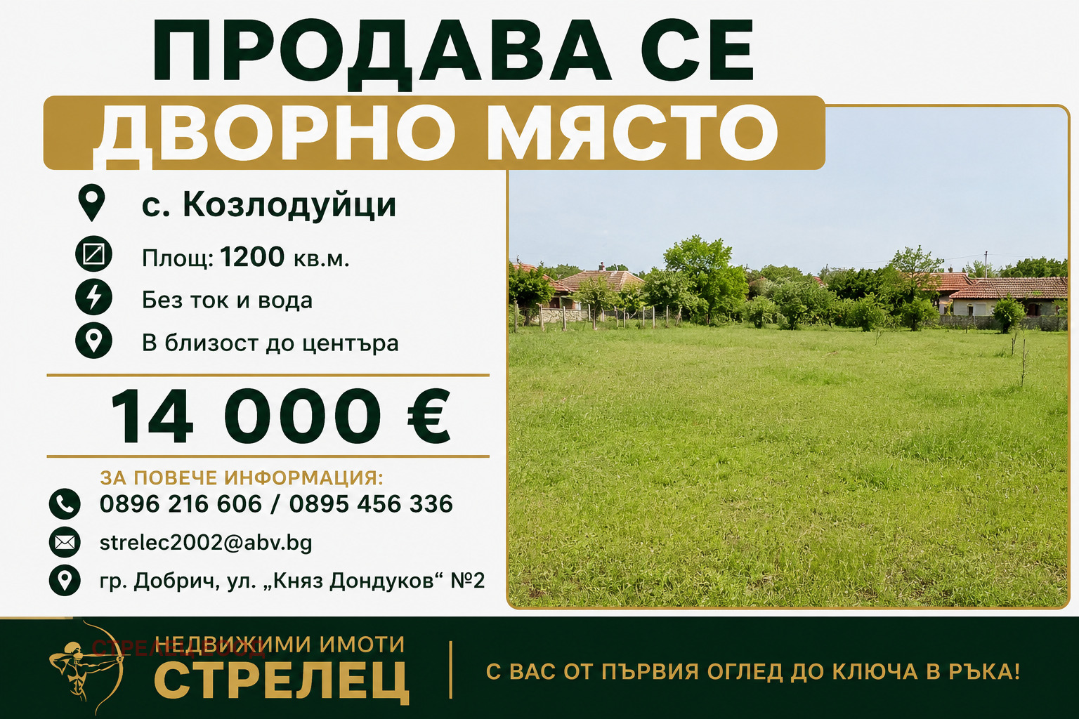 Продава ПАРЦЕЛ, с. Козлодуйци, област Добрич