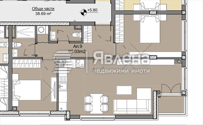 Na prodej  2 ložnice Sofia , Levski , 99 m2 | 22660632 - obraz [7]