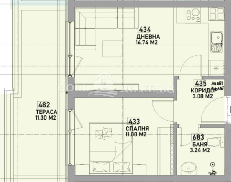 Продава 2-СТАЕН, гр. Пловдив, Южен, снимка 2 - Апартаменти - 53591576