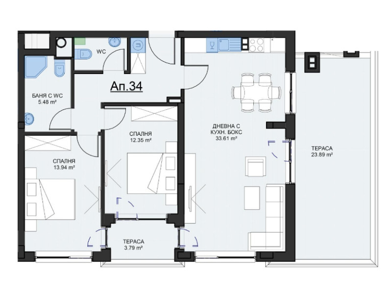 Продава 3-СТАЕН, гр. София, Малинова долина, снимка 3 - Апартаменти - 52231866