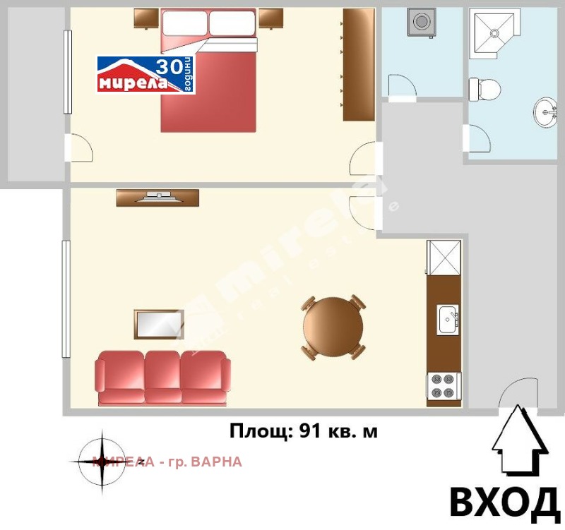 Продава 2-СТАЕН в град Варна, Чайка - 91 кв.м / 310 000 € » 606 307.30 лв., МИРЕЛА - гр. ВАРНА