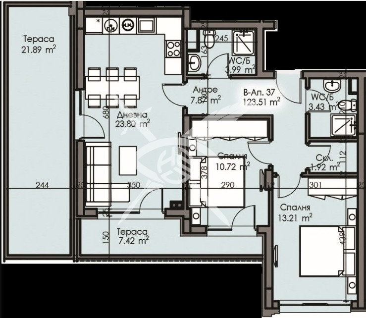 Продава 3-СТАЕН, гр. Бургас, Изгрев, снимка 2 - Aпартаменти - 48246387