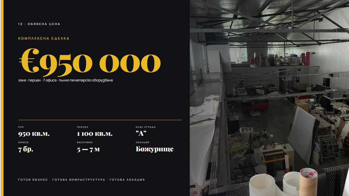 Продава ПРОМ. ПОМЕЩЕНИЕ, гр. Божурище, област София област, снимка 7 - Производствени сгради - 55274381