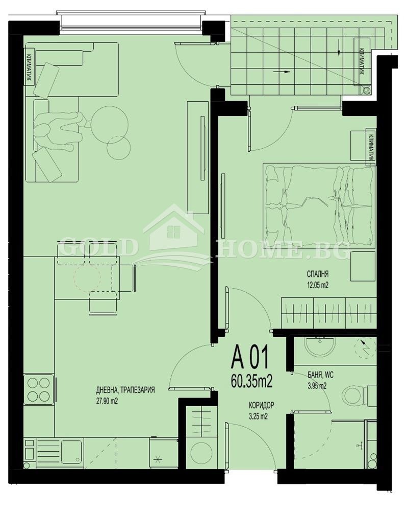 Na prodej  1 ložnice Plovdiv , Christo Smirnenski , 65 m2 | 22458183 - obraz [6]