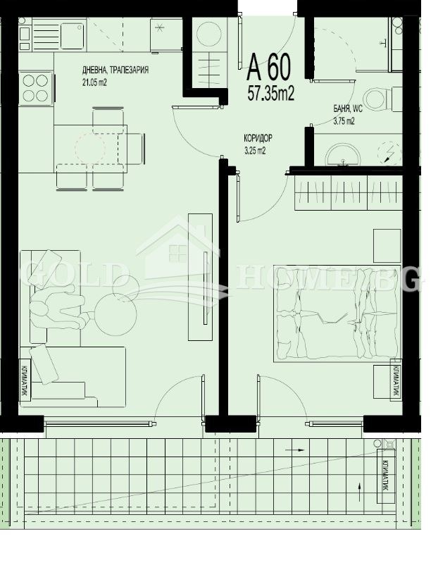Na prodej  1 ložnice Plovdiv , Christo Smirnenski , 65 m2 | 22458183 - obraz [8]