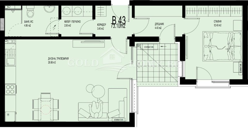 Na prodej  1 ložnice Plovdiv , Christo Smirnenski , 65 m2 | 22458183 - obraz [10]