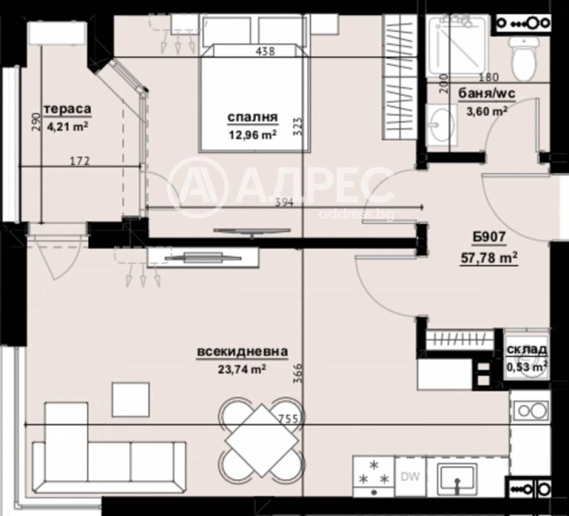 Продава 2-СТАЕН, гр. Бургас, област Бургас, снимка 4 - Апартаменти - 53161175