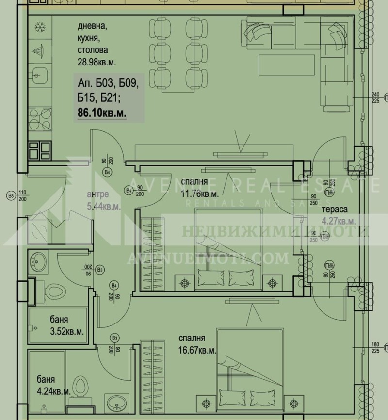 Satılık  2 yatak odası Plovdiv , Karşiyaka , 99 metrekare | 62627708 - görüntü [2]