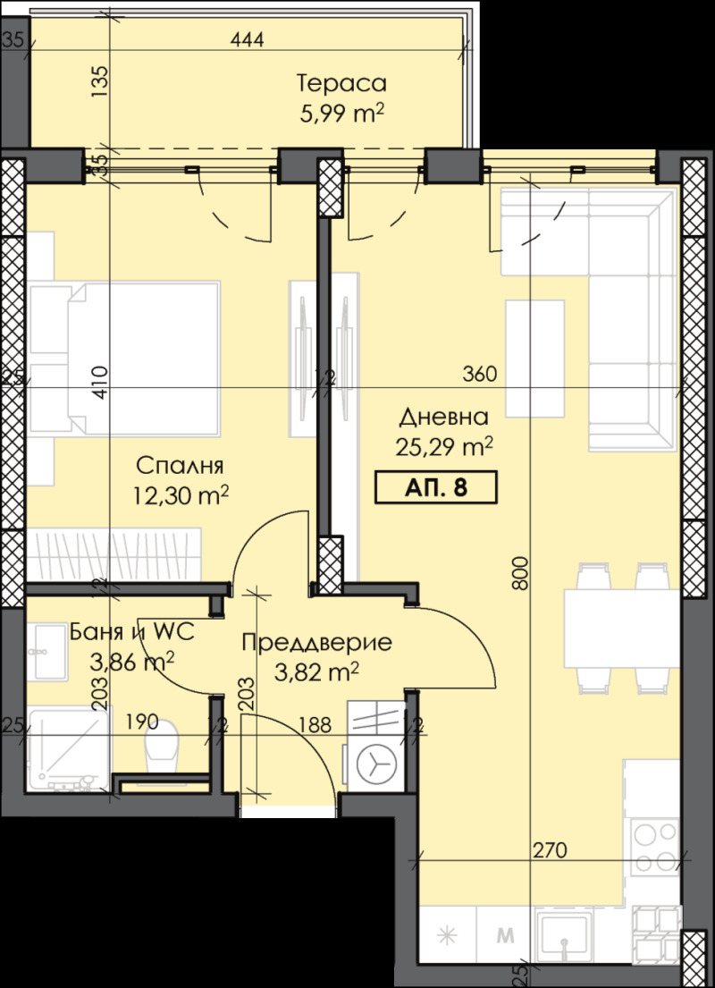 Продава  2-стаен град Пловдив , Тракия , 72 кв.м | 72191565 - изображение [2]