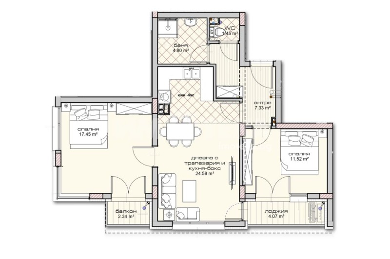 Продава 3-СТАЕН в град Варна, Владислав Варненчик 1 - 103 кв.м / 125 000 € » 244 478.75 лв., ИМОТЕКА