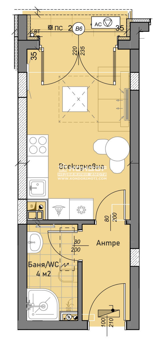 Продава 1-СТАЕН, гр. Пловдив, Беломорски, снимка 3 - Апартаменти - 56115926
