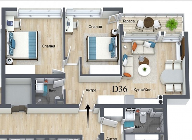 Продается  2 спальни область Смолян , к.к. Пампорово , 84 кв.м | 35144280 - изображение [6]
