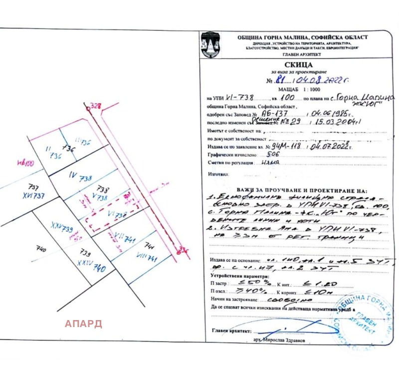 Zu verkaufen  Handlung region Sofia , Gorna Malina , 500 qm | 79803110