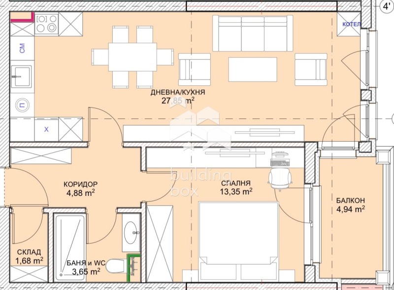 Zu verkaufen  1 Schlafzimmer Sofia , Malinowa dolina , 78 qm | 16889705