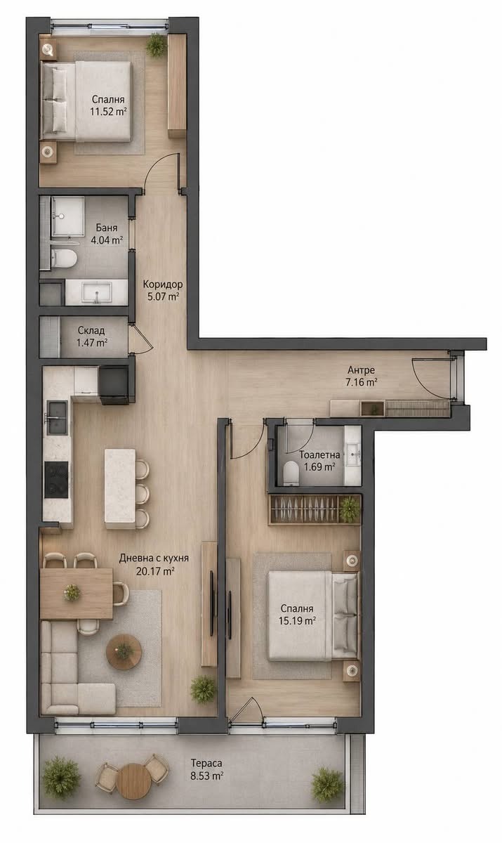 Продава 3-СТАЕН, гр. София, Банишора, снимка 3 - Апартаменти - 54612895