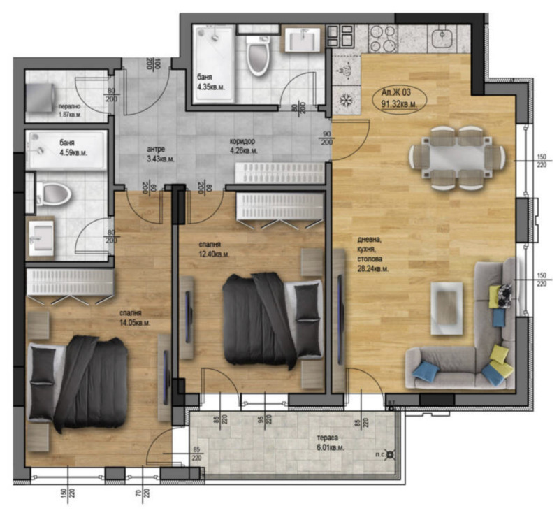 Продава  3-стаен град Пловдив , Остромила , 108 кв.м | 31668813 - изображение [2]