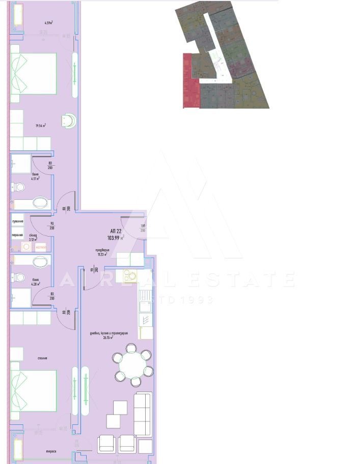 Продава 3-СТАЕН, гр. София, Малинова долина, снимка 4 - Апартаменти - 55577100