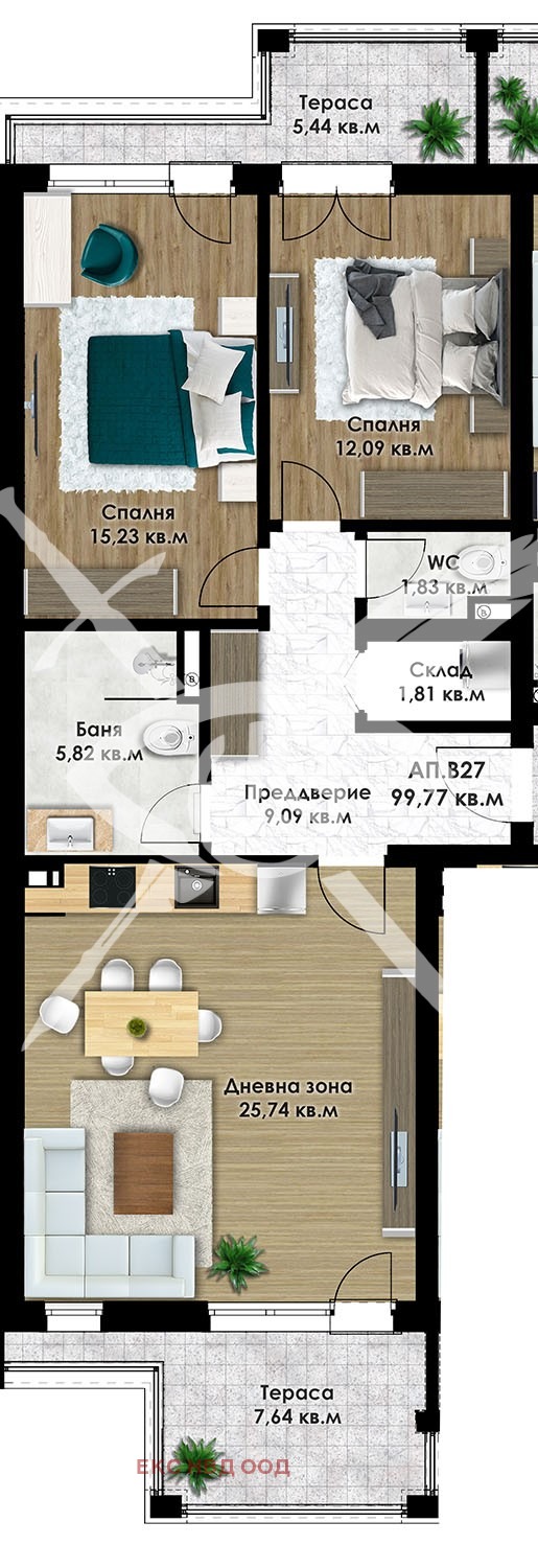 Продава 3-СТАЕН, гр. Пловдив, Остромила, снимка 1 - Aпартаменти - 47497262