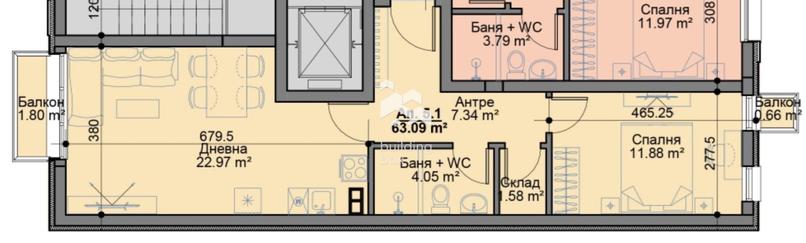 Продава 2-СТАЕН, гр. София, Овча купел, снимка 2 - Апартаменти - 53684617