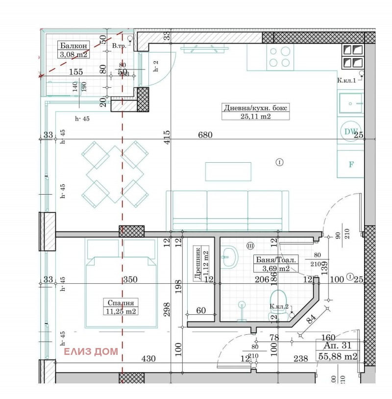Zu verkaufen  1 Schlafzimmer Warna , Lewski 1 , 64 qm | 71026359 - Bild [4]
