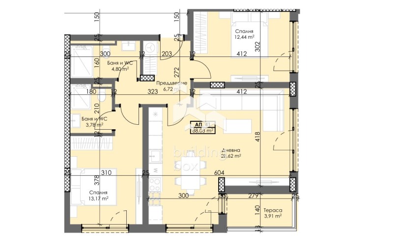 Eladó  2 hálószobás Plovdiv , Trakija , 104 négyzetméter | 39431967 - kép [2]