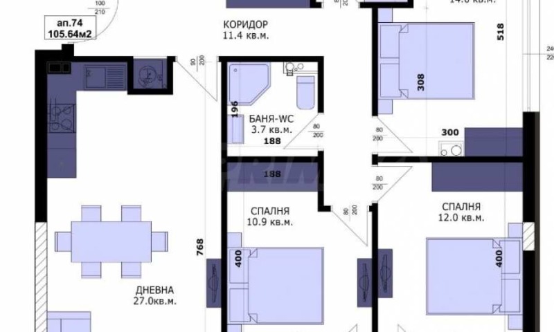 Продава 4-СТАЕН, гр. Варна, Кайсиева градина, снимка 5 - Апартаменти - 52799489