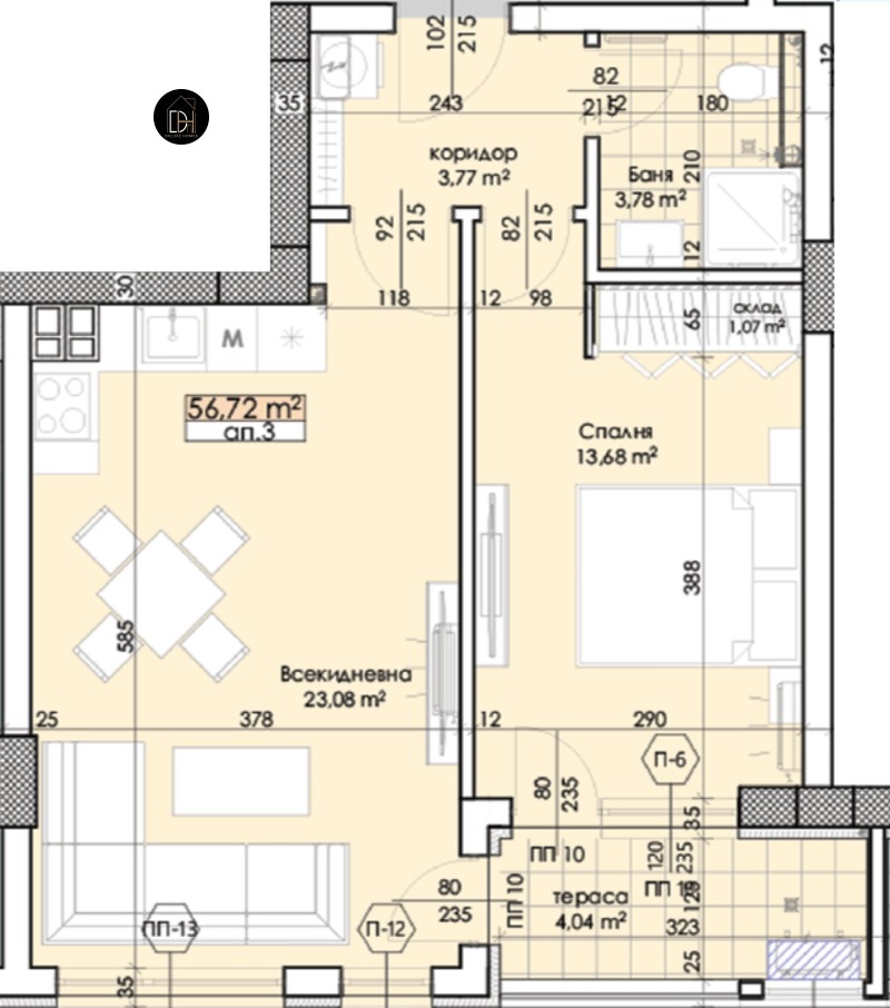 Myytävänä  1 makuuhuone Plovdiv , Trakija , 67 neliömetriä | 76597766 - kuva [5]
