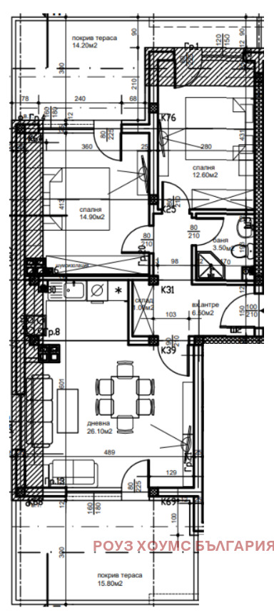 Till salu  2 sovrum Plovdiv , Ostromila , 122 kvm | 37903361 - bild [6]