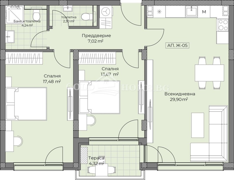 Продава 3-СТАЕН, гр. Пловдив, Остромила, снимка 8 - Aпартаменти - 47500715