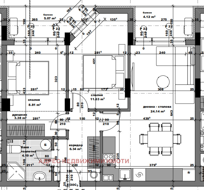 На продаж  2 спальні Стара Загора , Три чучура - север , 98 кв.м | 10594539 - зображення [3]