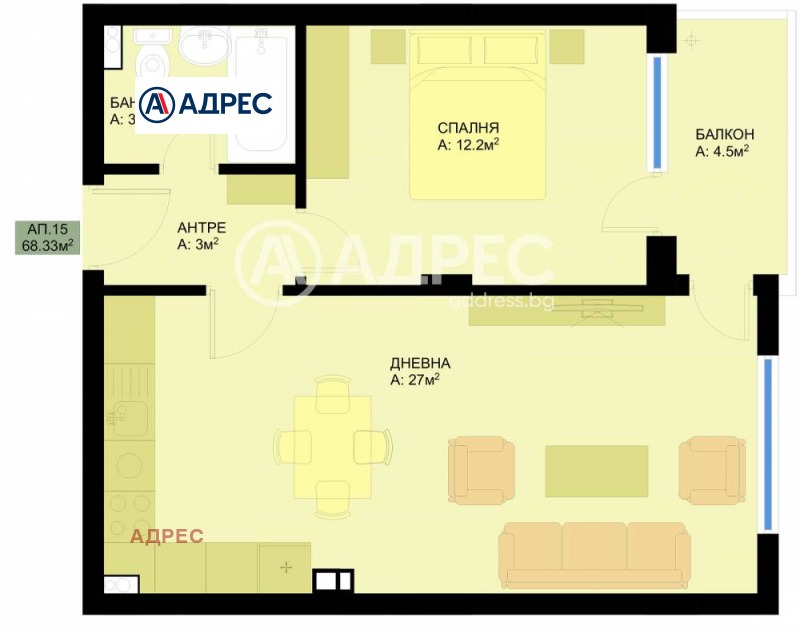 Te koop  1 slaapkamer Varna , Grand Mol , 69 m² | 33557816 - afbeelding [3]