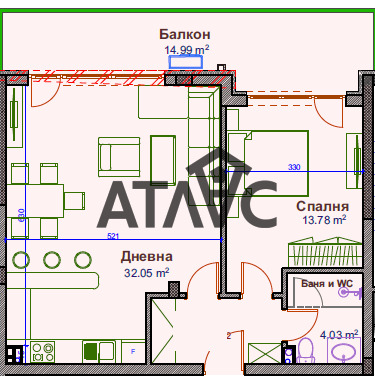 En venta  1 dormitorio Plovdiv , Otdij i kultura , 101 metros cuadrados | 92363185 - imagen [2]