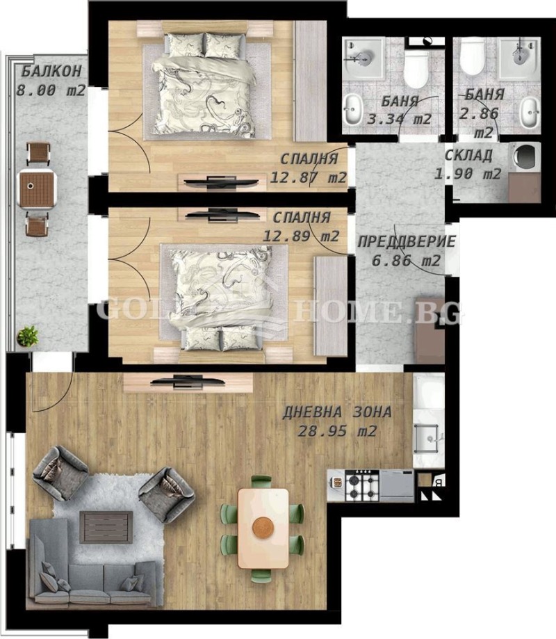 Продава 3-СТАЕН, гр. Пловдив, Беломорски, снимка 2 - Апартаменти - 53340520