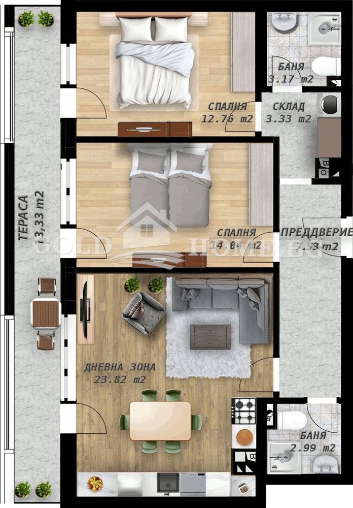Продава 3-СТАЕН, гр. Пловдив, Беломорски, снимка 4 - Апартаменти - 53340520