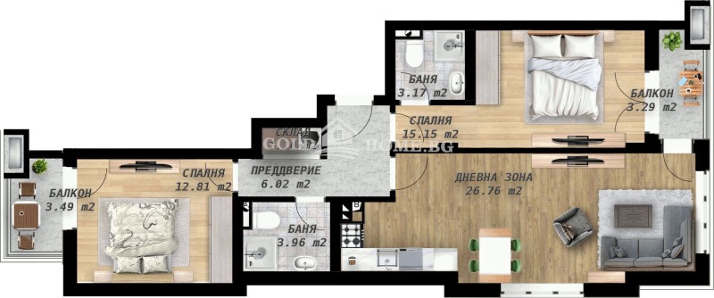 Продава 3-СТАЕН, гр. Пловдив, Беломорски, снимка 3 - Апартаменти - 53340520