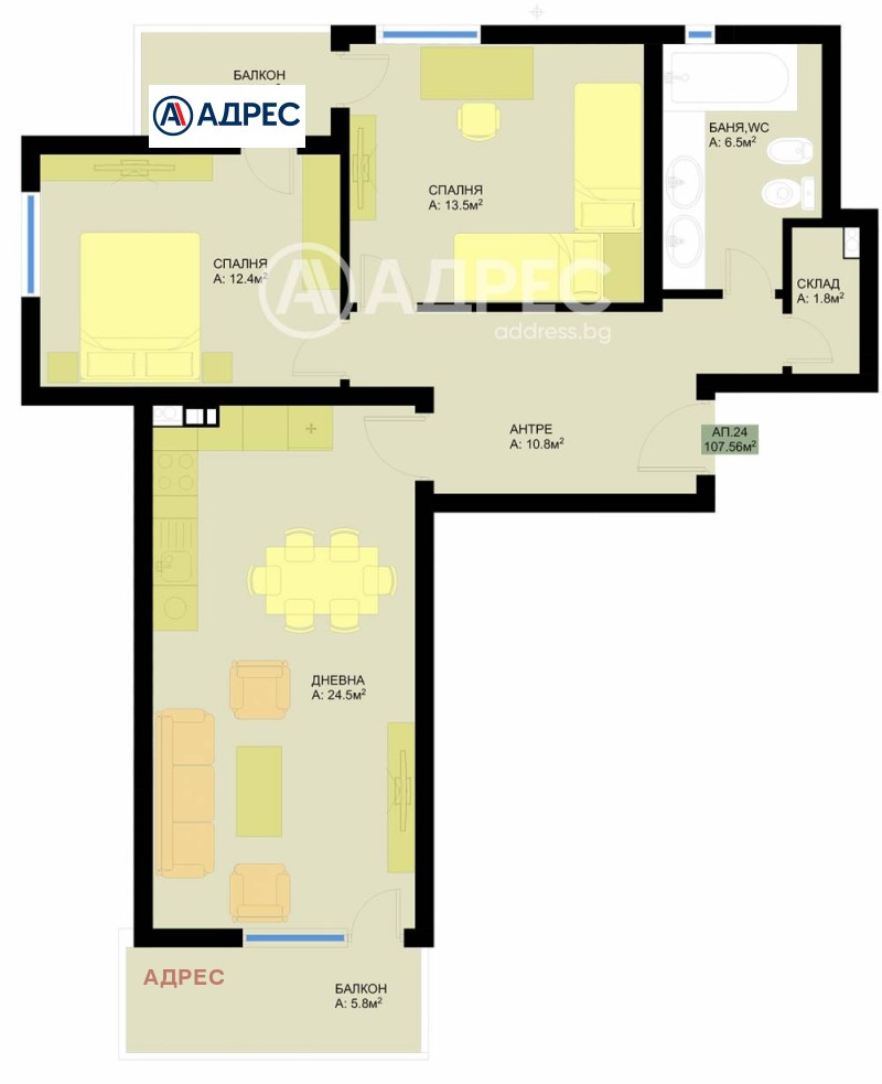 Продава 3-СТАЕН, град Варна, Гранд Мол • 252000 € / 492869.16 лв. • 30539567 1