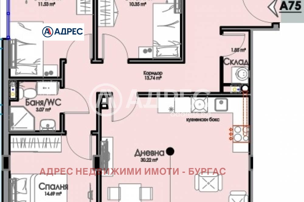 Продава МНОГОСТАЕН, гр. Бургас, област Бургас, снимка 2 - Апартаменти - 53793877