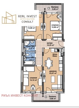 3 chambres Zona B-18, Sofia 2