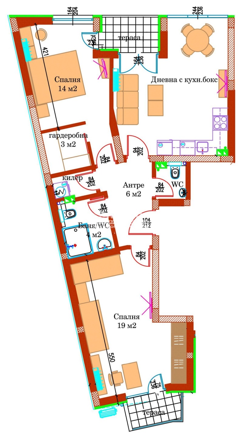 Te koop  2 slaapkamers Plovdiv , Tsentar , 110 m² | 72780287 - afbeelding [2]