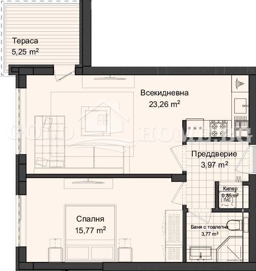 Eladó  1 hálószoba Plovdiv , Gagarin , 74 négyzetméter | 60426987 - kép [2]