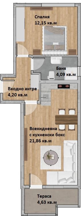 À venda  1 quarto Plovdiv , Hristo Smirnenski , 65 m² | 99797784 - imagem [2]