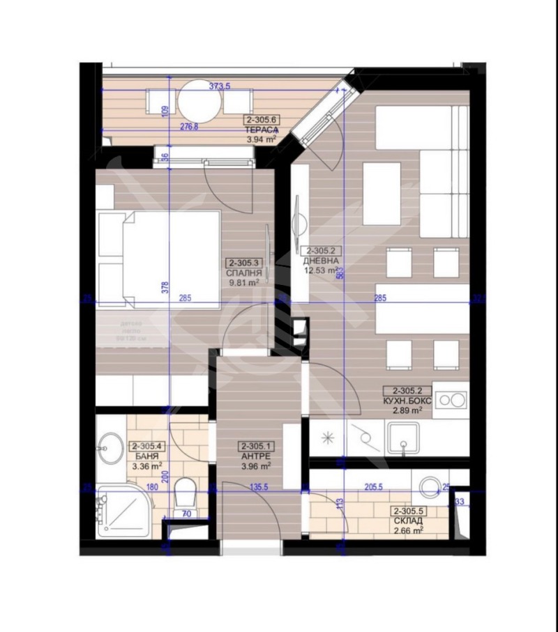 Till salu  1 sovrum Sofia , Poligona , 57 kvm | 95174813 - bild [7]