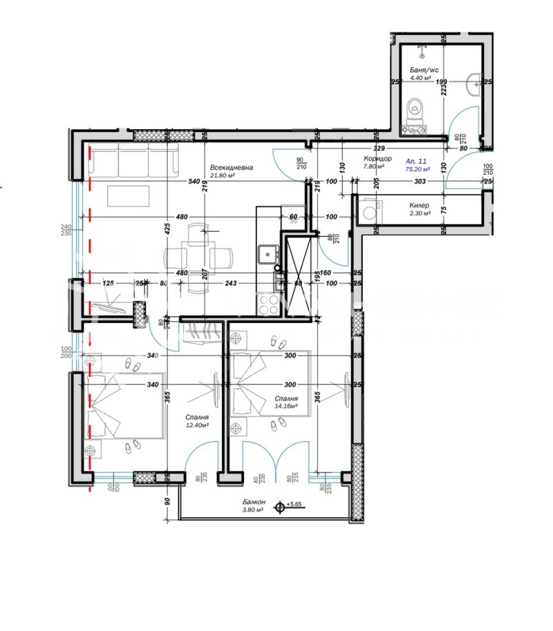 En venta  2 dormitorios Varna , Kaysieva gradina , 86 metros cuadrados | 67573226
