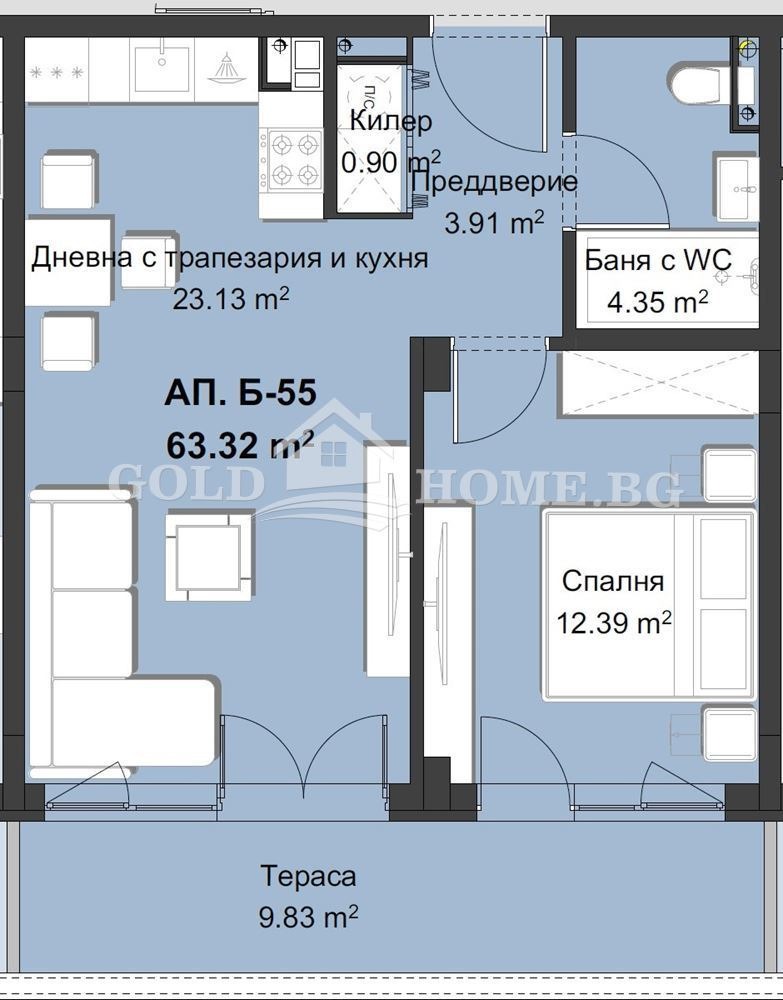 Προς πώληση  1 υπνοδωμάτιο Πλοβδηβ , Χρηστο Σμηρνενσκη , 71 τ.μ | 16010940 - εικόνα [14]