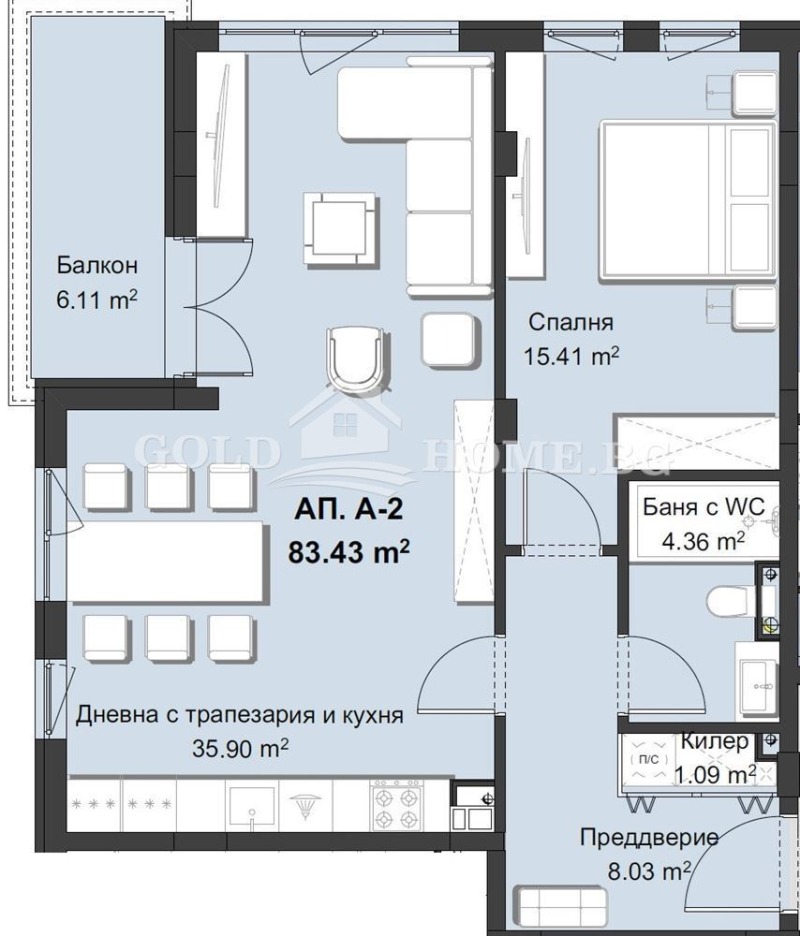 Til salg  1 soveværelse Plovdiv , Hristo Smirnenski , 71 kvm | 16010940 - billede [15]